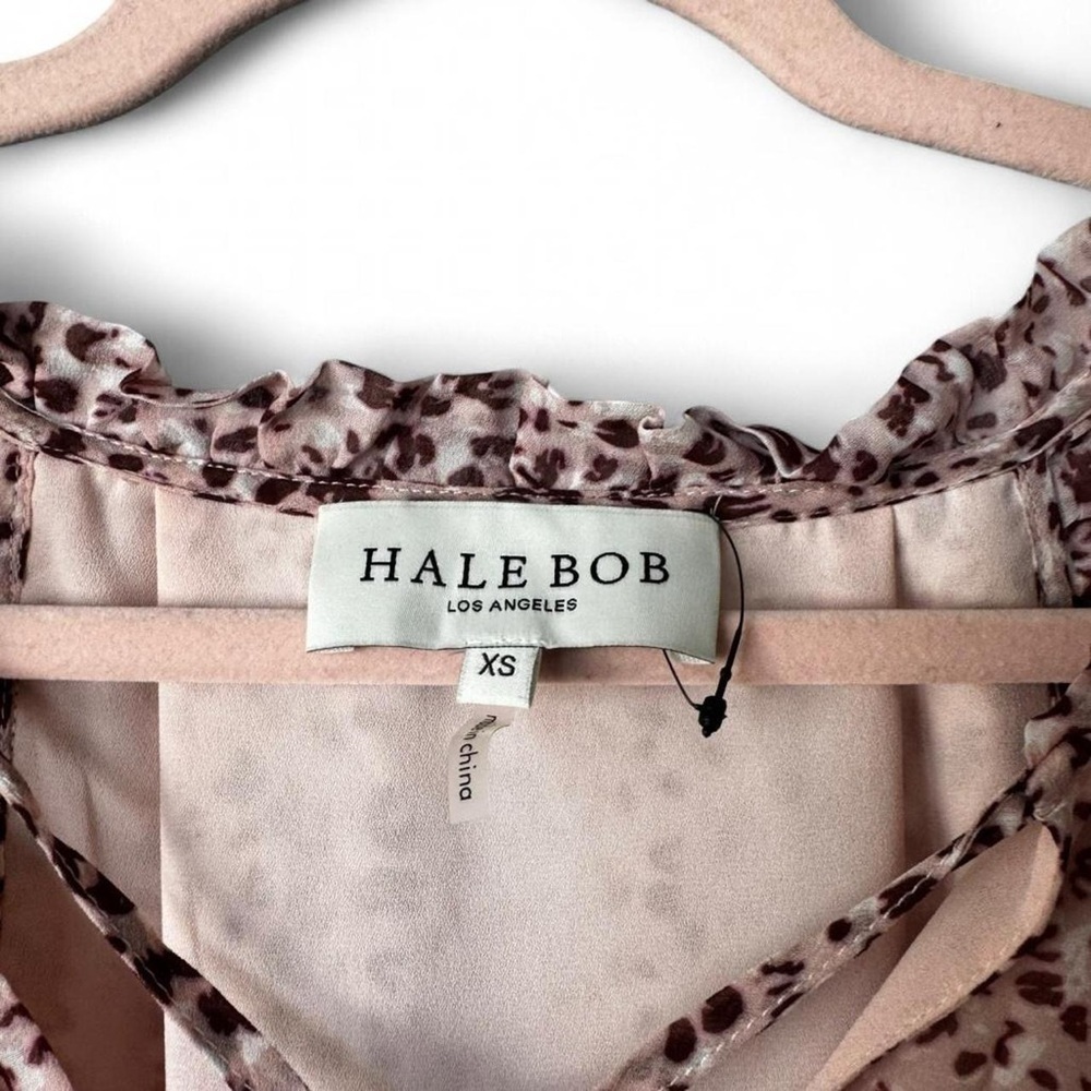 Hale Bob Leopard & Floral Print Smocked Waist Mini Dress XS - Picture 4 of 8